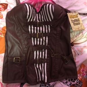 Steam punk Buckled corset Medium NWT